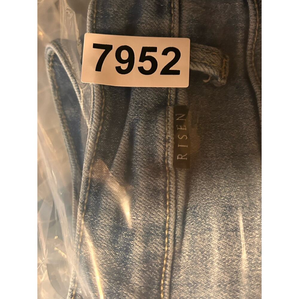 Risen Jeans Womens Size 9/29 High Rise Straight Leg Raw Hem RDP5634 Blue - Picture 9 of 9